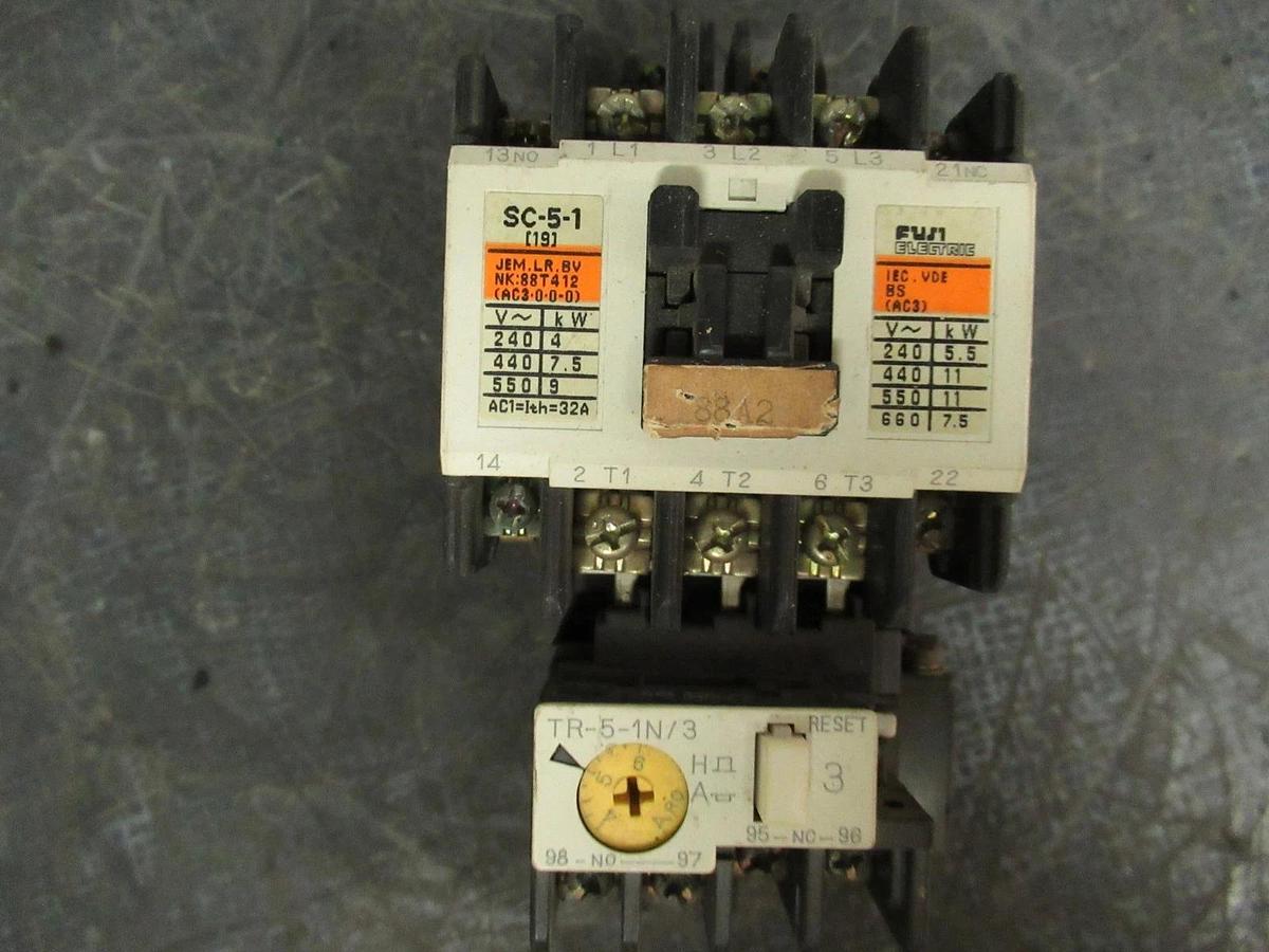 Used FUJI ELECTRIC STARTER SC-5-1 600V 3POLE 20A 10HP **WARRANTY INCLUDED**