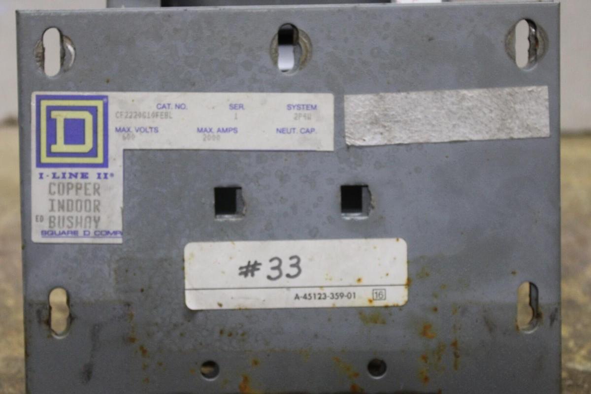 Used SQUARE D COPPER I-LINE II INDOOR 16" BUSWAY FEEDER 600V 2000A 3P4W FLANGED END