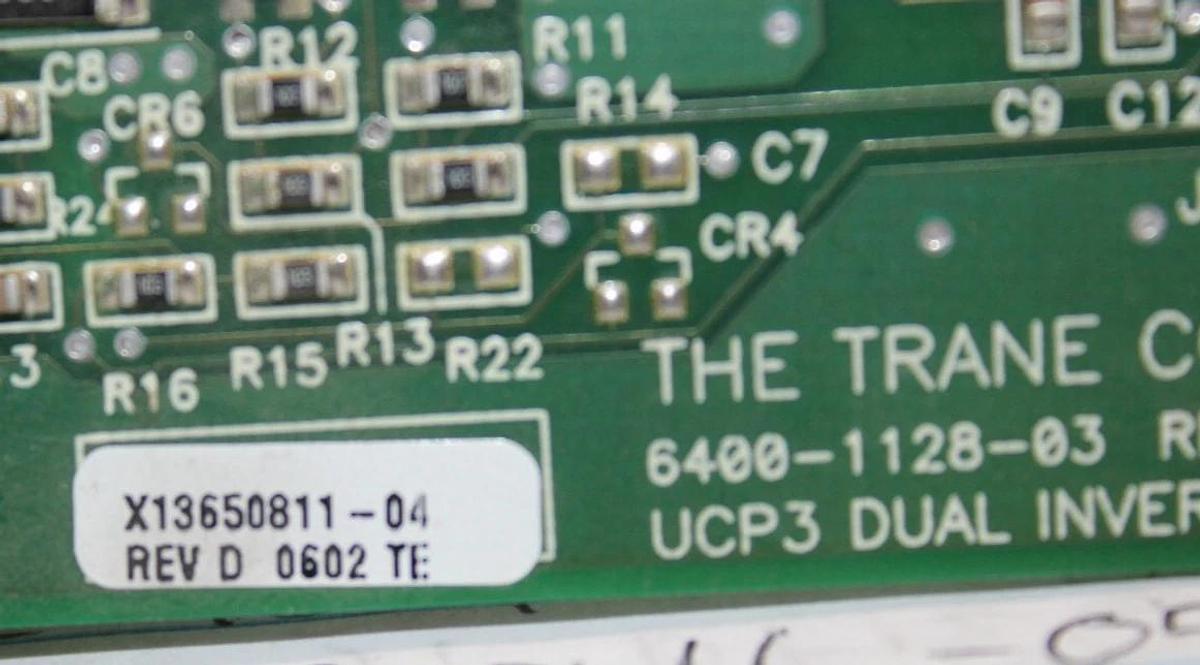 Used TRANE UCP3 DUAL INVERTER CIRCUIT BOARD X13650811-04 REV. D 6400-1128-03 REV. B