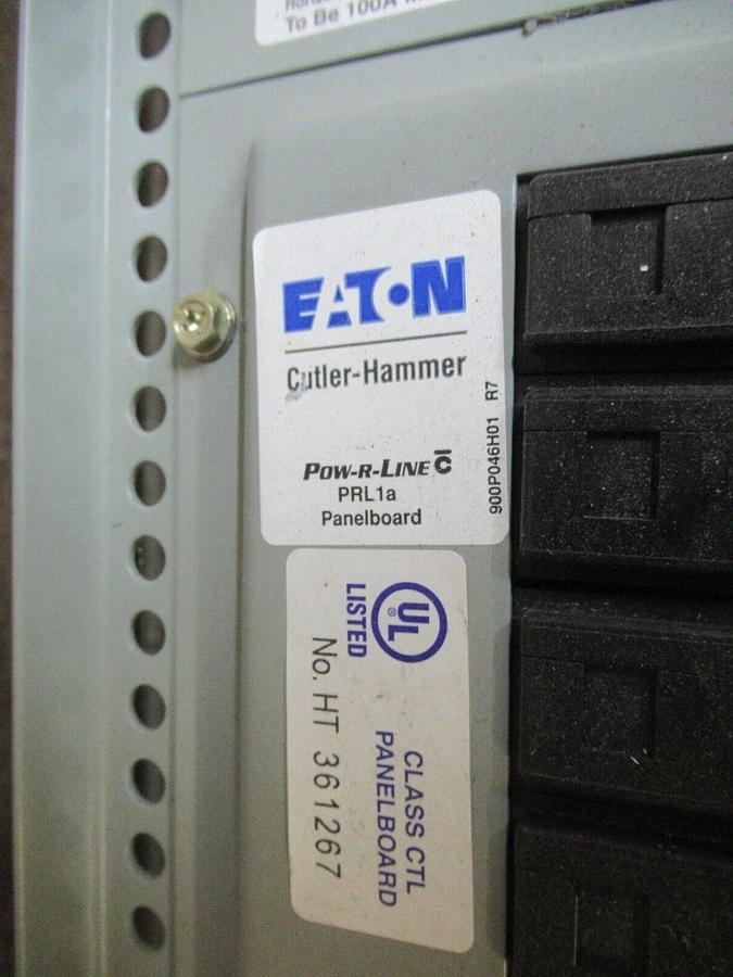 Used EATON POW-R-LINE MAIN SERVICE PANEL PRL1A EZB2036R 100 AMP 240/120 VAC 1 PHASE