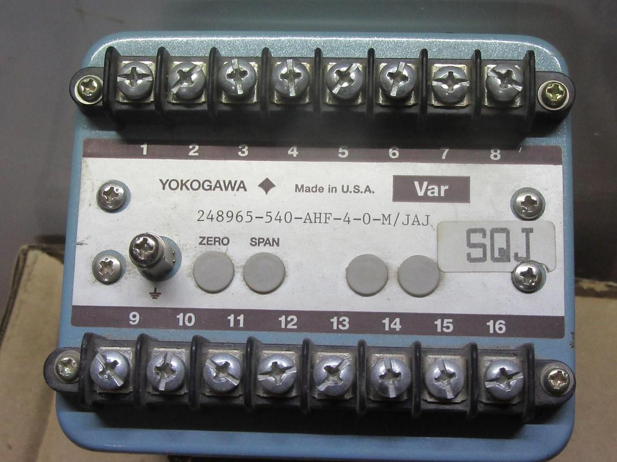 Used YOKOGAWA JUXTA VAR TRANSDUCER 248965-540-AHF-4-0/JAJ 120 VAC 8 mA