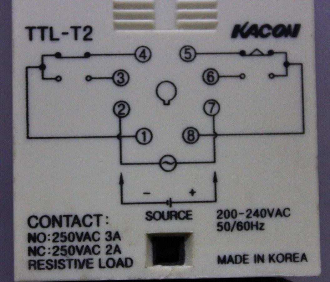 Used KACON TIME DELAY RELAY TTL-T2 240 VAC 3 AMP 10 MINUTE **WARRANTY INCLUDED**