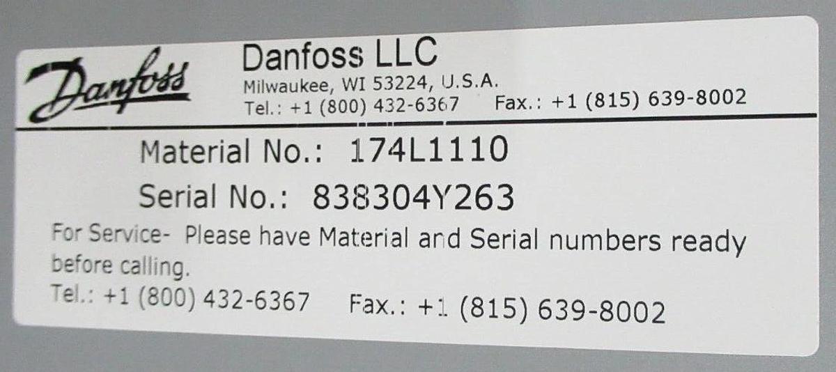 Used DANFOSS VERTICAL VFD 174L1110 VLT HVAC DRIVE 200 VAC @ 16.7 AMP 5 HP 3-PHASE
