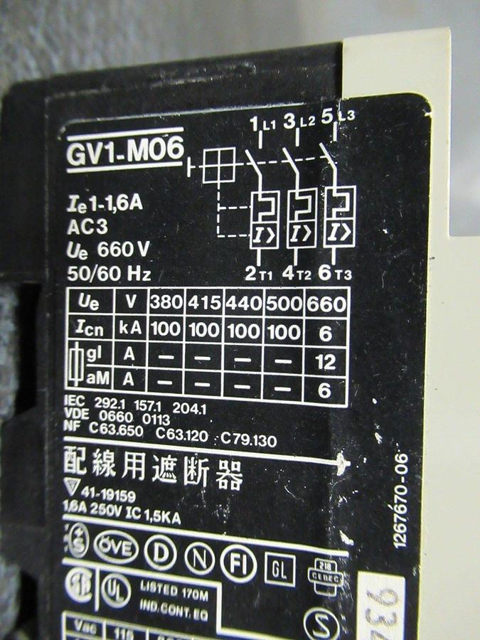 Used TELEMECANIQUE MANUAL MOTOR STARTER GV1-M06 600 VOLT 1-1.6 AMP 1 HP **WARRANTY**