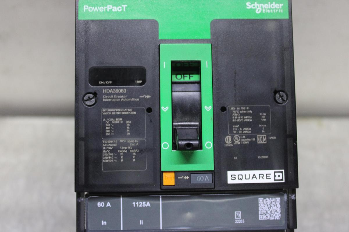 Used SQUARE D I-LINE CIRCUIT BREAKER FA34040 40 AMP 600 VOLT 3-POLE
