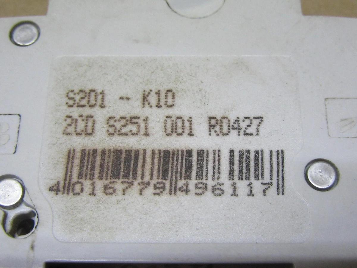 Used LOT OF 2 ABB S202-K10A 230/400 VOLT 10 AMP SINGLE POLE **WARRANTY INCLUDED**