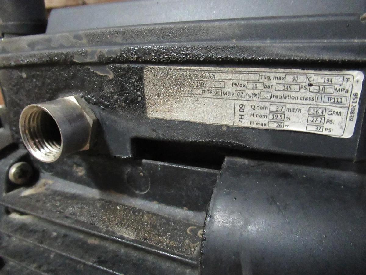 Used GRUNDFOS CENTRIFUGAL PUMP ML7BA1*115 115/230V 7.6/3.9A 0.8HP 2 POLE 60HZ 0.6KW