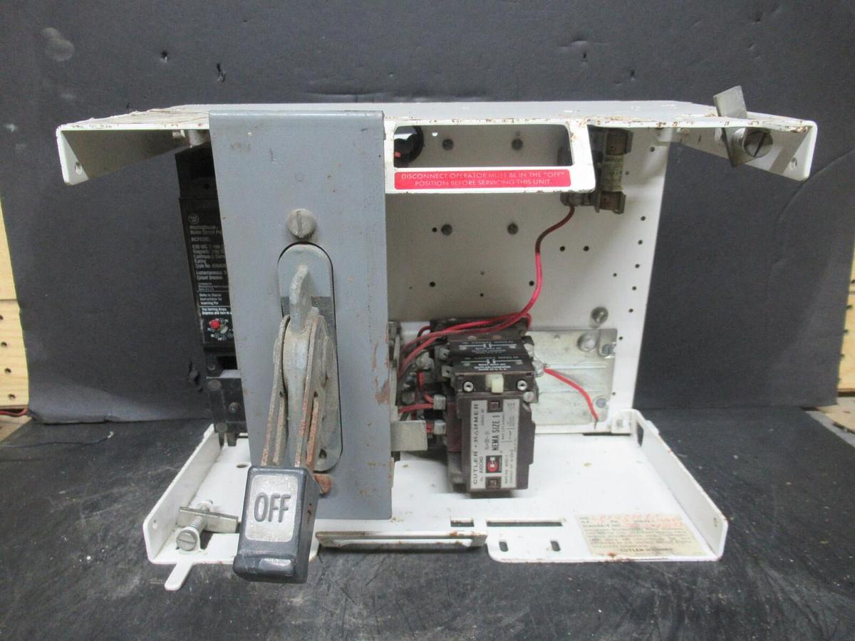 Used CUTLER HAMMER MOTOR STARTER CONTROL 12" W/ A10CN0 NEMA SIZE 1 15 AMP 600 VAC
