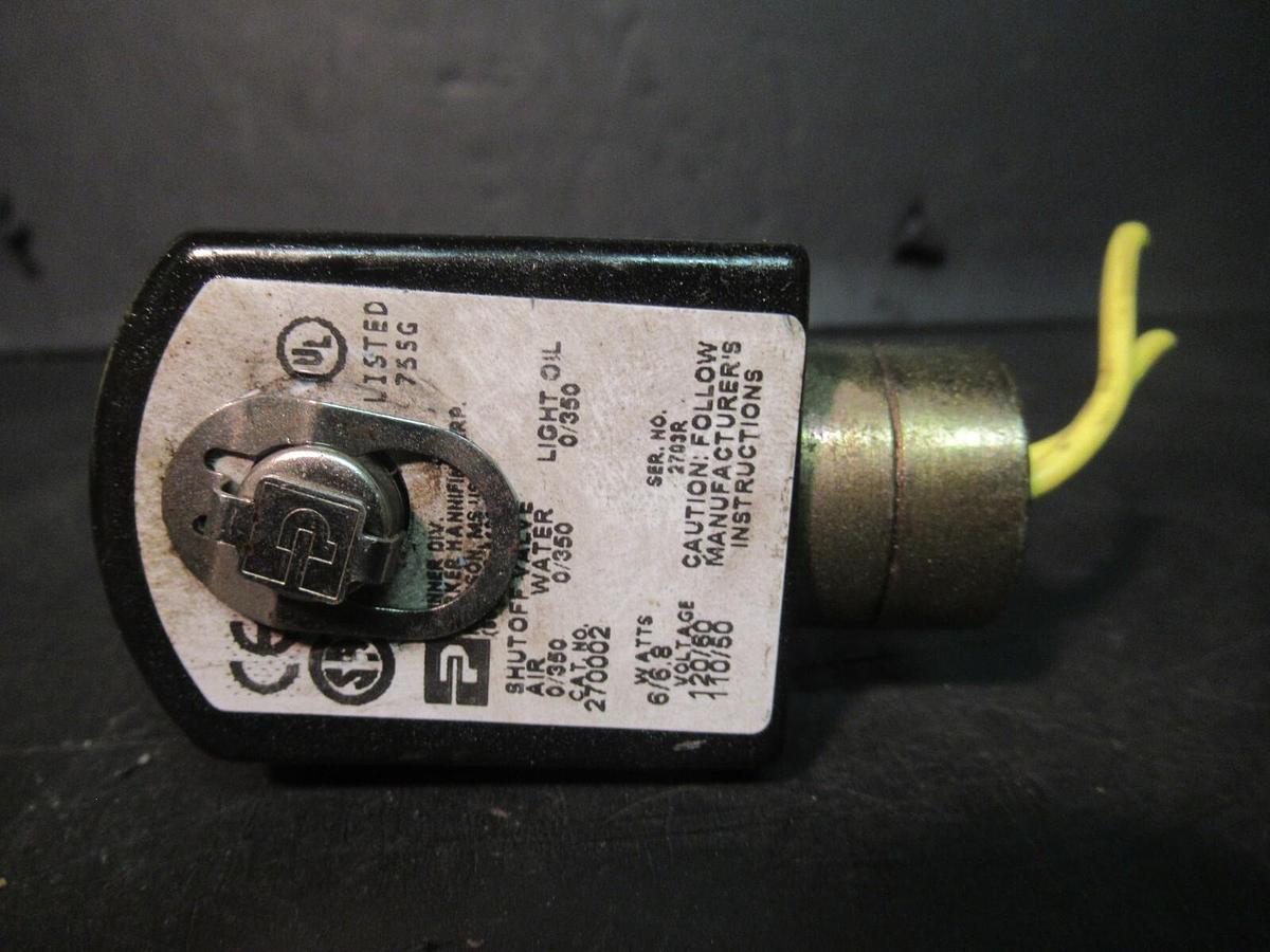 Used PARKER / SKINNER ELECTRIC SHUT-OFF VALVE 270002 120 VOLT 6.8 WATT **WARRANTY**