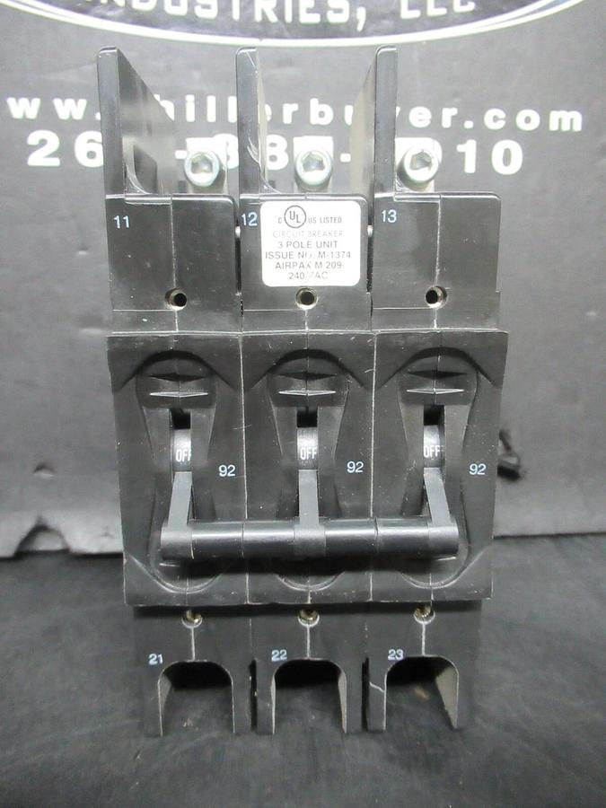 Used AIRPAX 92 AMP 105 TRIP CIRCUIT BREAKER LR26229 240 V HH83XB324-B 209-3-2599-324
