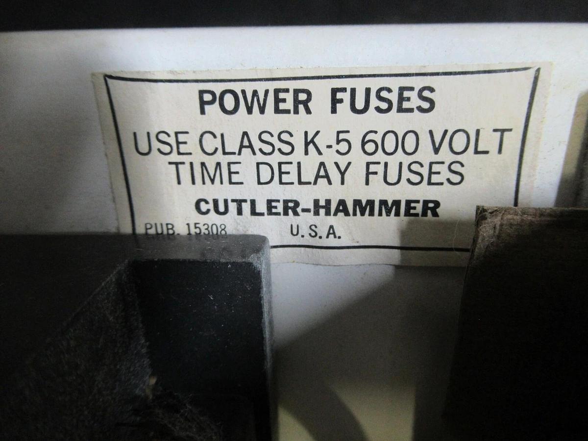 Used CUTLER HAMMER MOTOR CONTROL BUCKET 17" NEMA SIZE 2 STARTER A10DN0 35 AMP FUSES