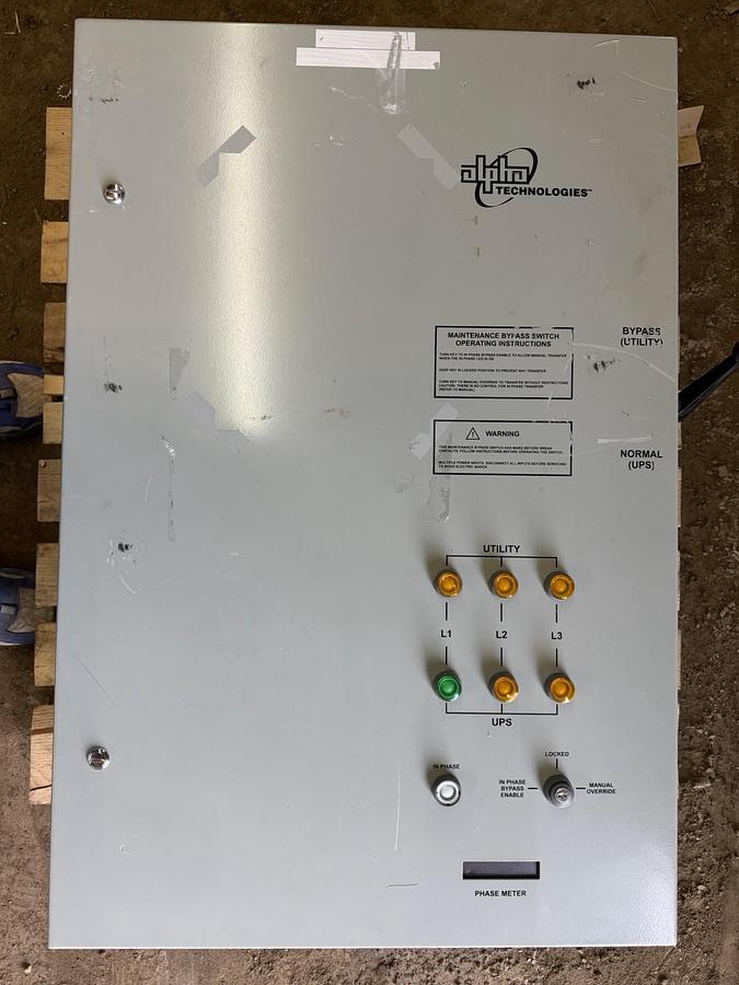 Used ALPHA MODULAR UPS CABINET AMPS80-3-30 80HP 0200018 208V 88 AMP W/ BYPASS SWITCH