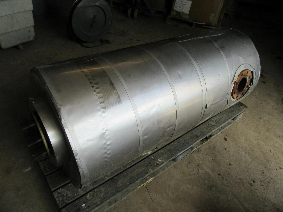 Used 5' FTHOSPITAL GRADE GENERATOR MUFFLER EXHAUST SILENCER ENCASED 4" INLET OUTLET