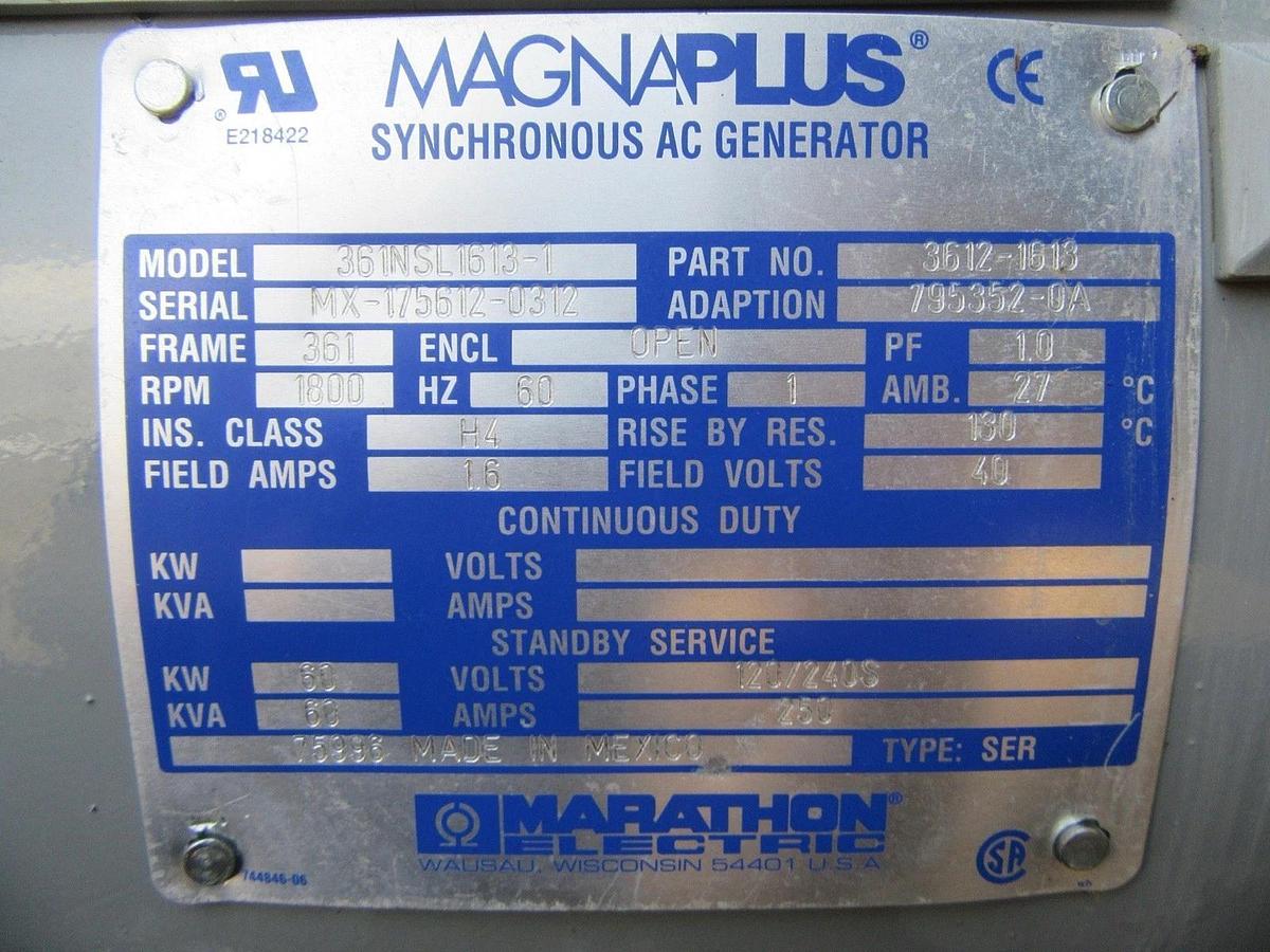 Used 50 KW DIESEL GENERATOR MTU 120/240 V JOHN DEERE SOUND ENCLOSED 338 HRS VIDEO