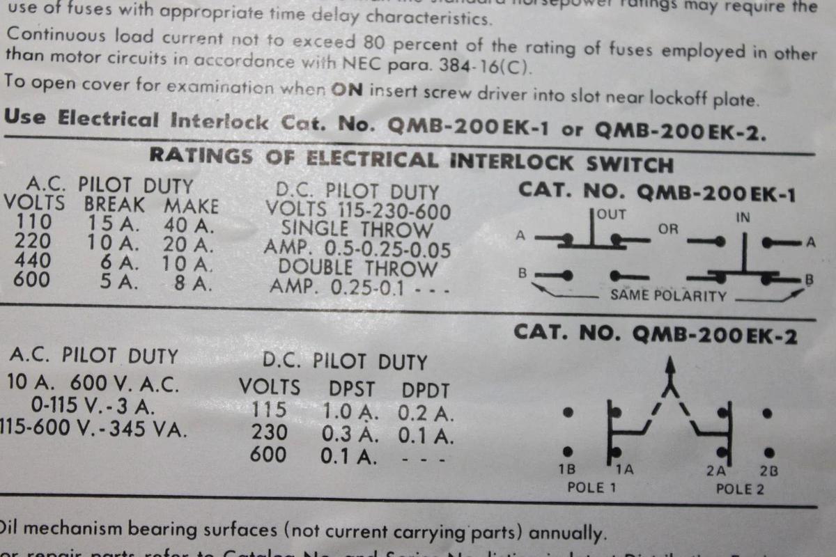 Used SQUARE D QMB DISCONNECT SWITCH QMB-364 200 AMP 600 VAC 150 HP 3-PHASE