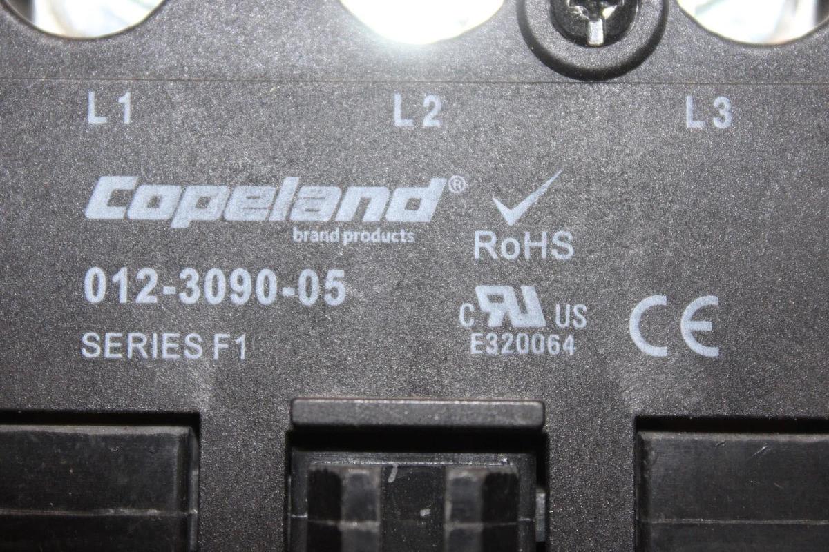 Used COPELAND CONTACTOR 012-3090-05 90 AMP 600 VOLT 3-PHASE 3-POLE COIL: 110/120 VAC