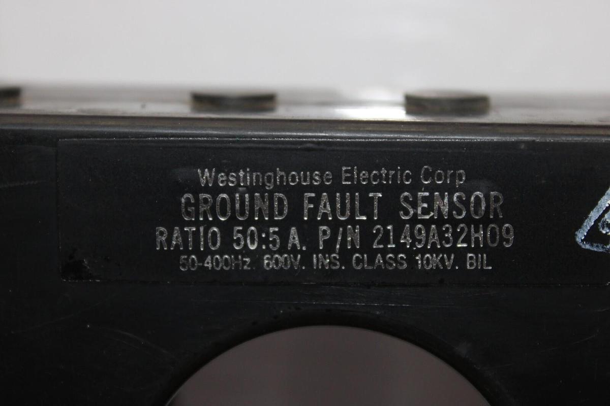 Used CUTLER HAMMER GROUND FAULT SENSOR 2149A32H09 50:5 AMP 50-400 HZ 10 KV *WARRANTY*