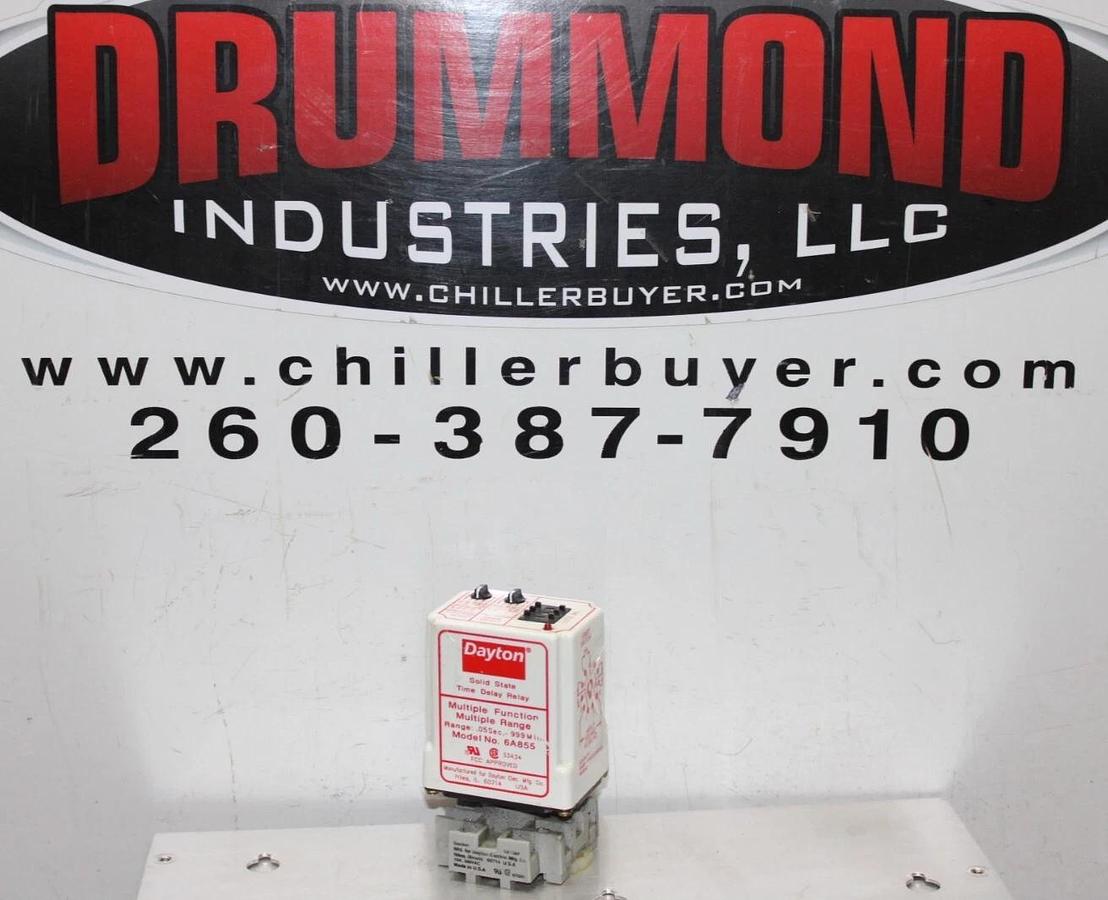 Used DAYTON TIME DELAY RELAY 6A855 0.05 SEC TO 999 MIN 120/240 VAC 10 AMP 1/3 HP