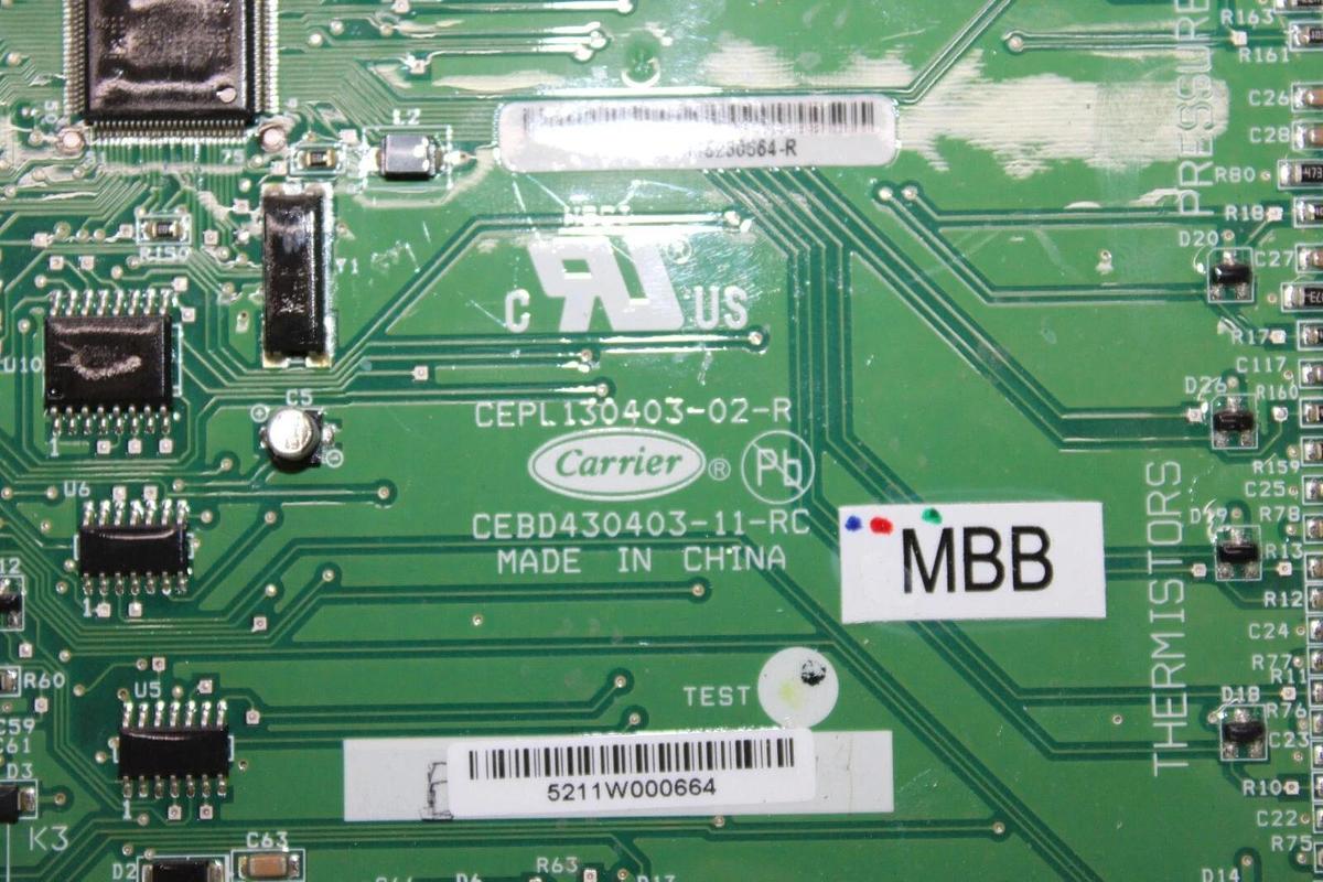 Used CARRIER HVAC MICROPROCCESOR BOARD CEPL130403-02-R CEBD430403-11-RC *WARRANTY*