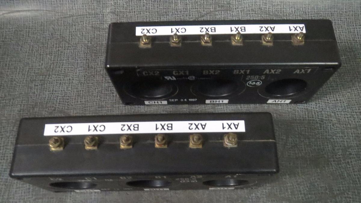 Used CUTLER HAMMER CURRENT TRANSFORMER (1) 250:5A 50-400 Hz # 2092A37H04 # 3P81-251