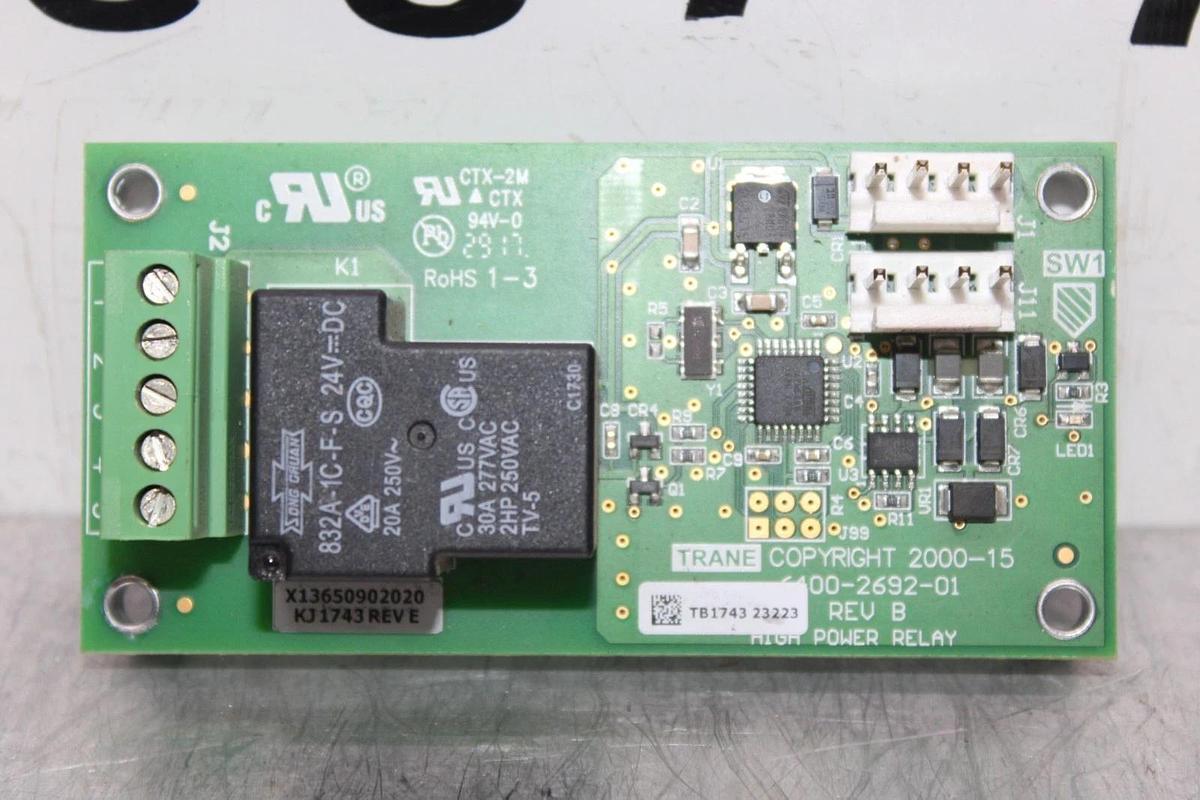 Used TRANE HIGH POWER RELAY 6400-2692-01 REV. B X13650902020 REV. E **WARRANTY**