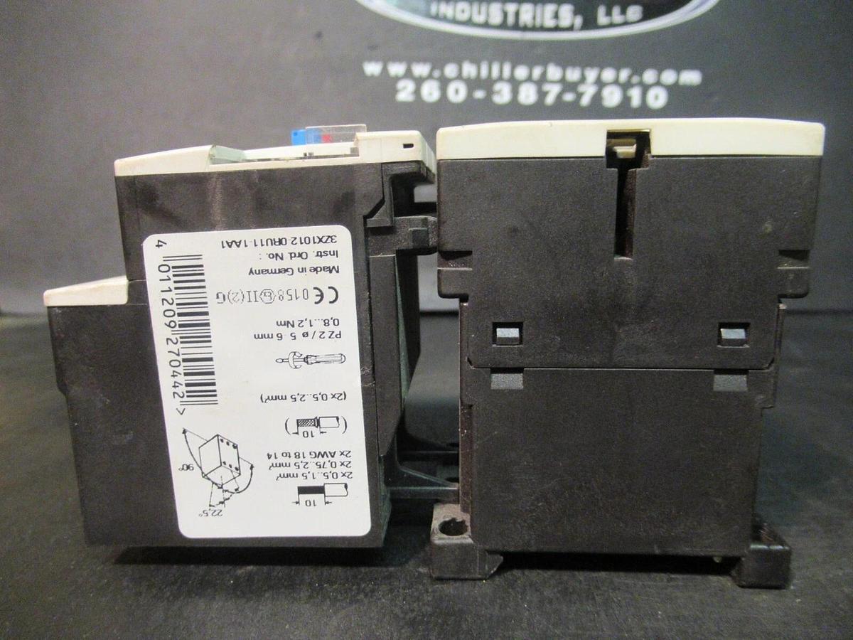 Used SIEMENS STARTER 3RT1017-1AK61 20 AMP 600 VAC 10 HP W/ 3RU1116-1JB0 OVERLOAD