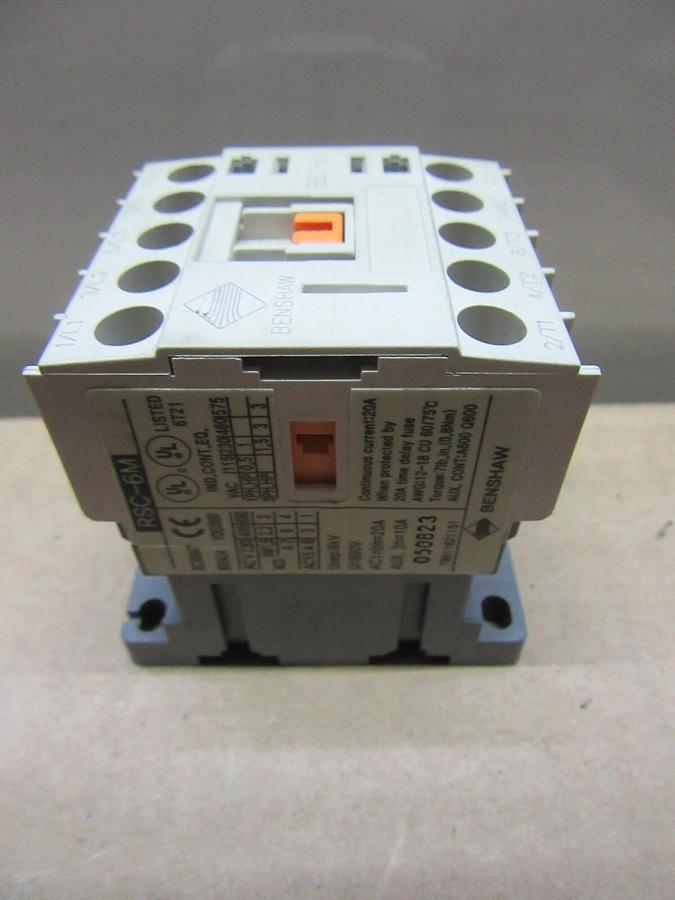 Used LOT OF 2 BENSHAW CONTACTOR RSC-6M 600 VAC 20 AMP 3-POLE 3-PHASE 3 HP