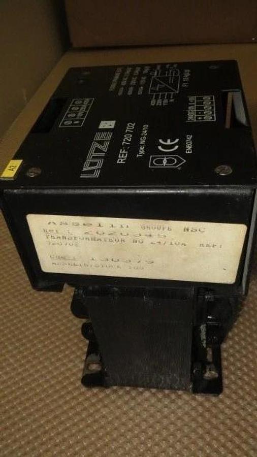 Used LUTZE POWER SUPPLY & TRANSFORMER 720-702 NG-24/10 INPUT: 400 VAC OUTPUT: 24 VDC