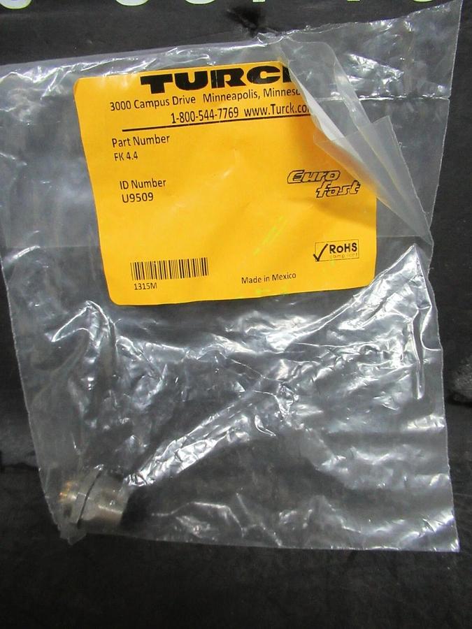 NEW IN BAG TURCK SINGLE ENDED RECEPTICLE MULTI-PIN FK-4.4 U9509 250 VOLT 4 AMP
