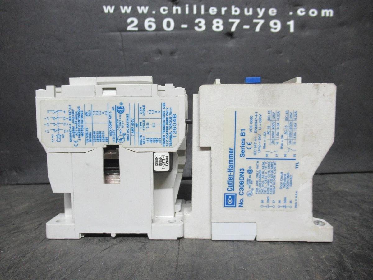 Used CUTLER HAMMER STARTER AE16ANS0 SER. C1 W/ C306DN3 OVERLOAD RELAY SER. B1
