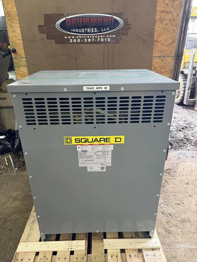 Used 45 KVA SQUARE D TRANSFORMER EX45T3HNLP PRI: 480V @ 54.1A SEC: 208/120V @ 124.9A