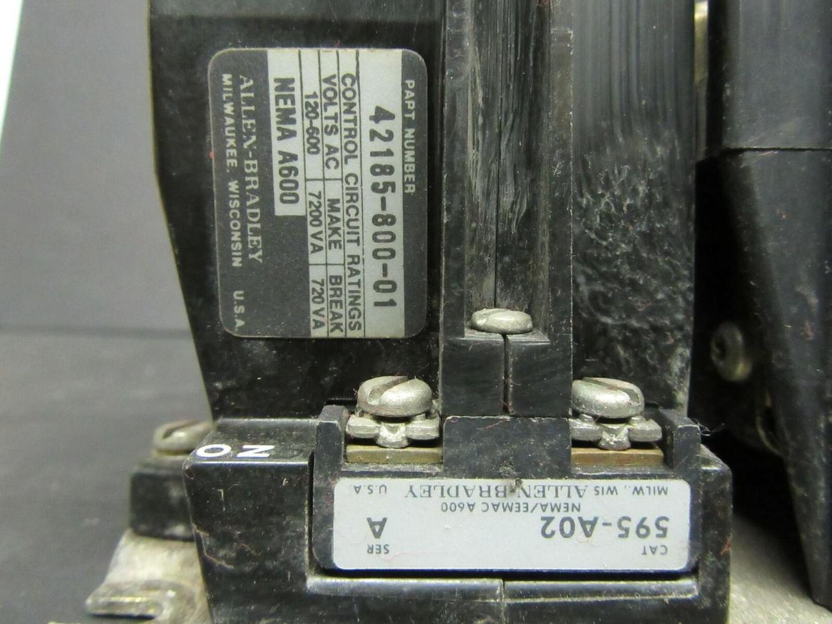 Used ALLEN BRADLEY STARTER 509-BOD SER. B 600 V 10 HP NEMA: 1 W/ 42185-800-01
