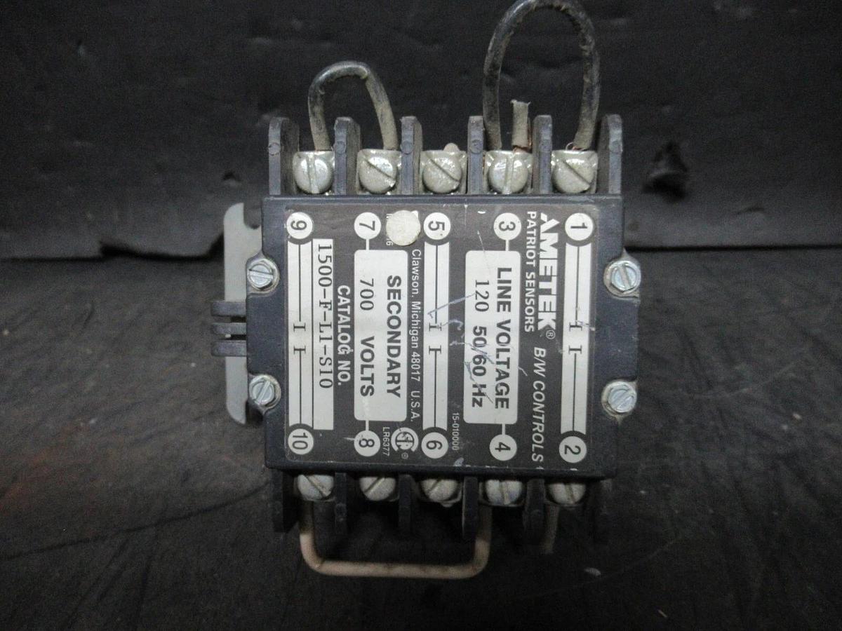 Used AMETEK B/W CONTROLS PATRIOT SENSORS 1500-F-L1-S10 LIQUID LEVEL CONTROL RELAY