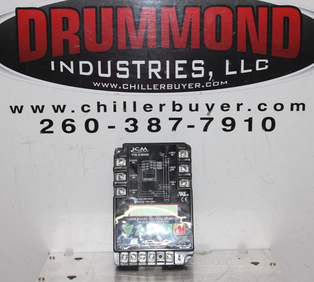 Used ICM CONTROLS THREE PHASE VOLTAGE MONITOR ICM450 190-630 VAC **WARRANTY**