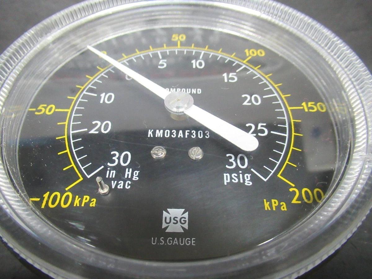 NEW SURPLUS USG PRESSURE GAUGE KM-03AF-303 -100kPA TO 200kPA **WARRANTY**