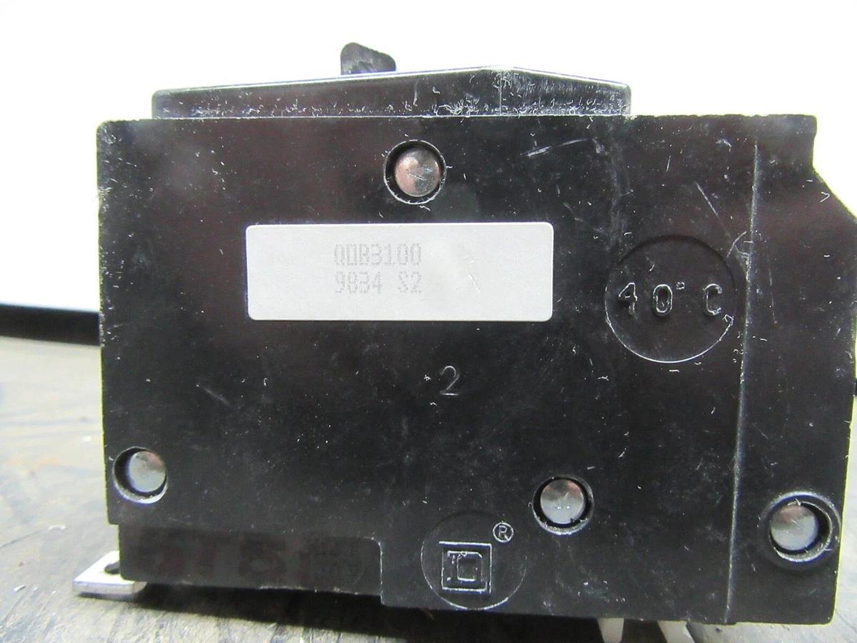 Used SQUARE D BOLT-ON HACR CIRCUIT BREAKER QOB100 100 AMP 240 VAC 3-POLE
