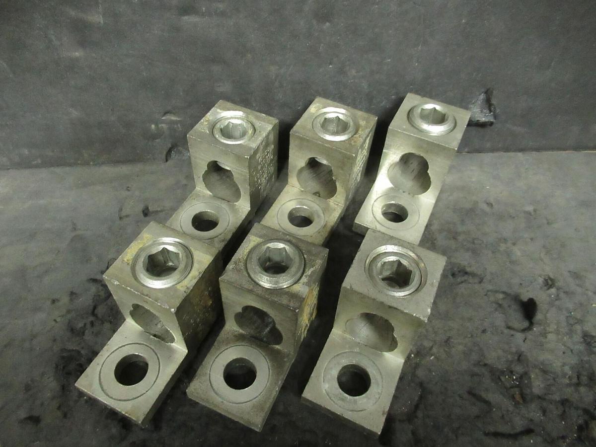 Used (6) QTY ILSCO D3096 1 (SINGLE) BARREL MECHANICAL CONNECTOR LUG TAP 600 MCM - 4