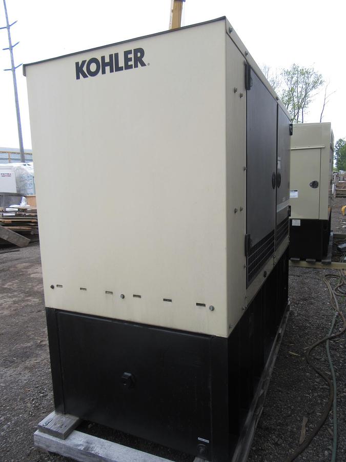Used 50 KW DIESEL GENERATOR KOHLER 120/240V 50REOZJC ENCLOSED VIDEO