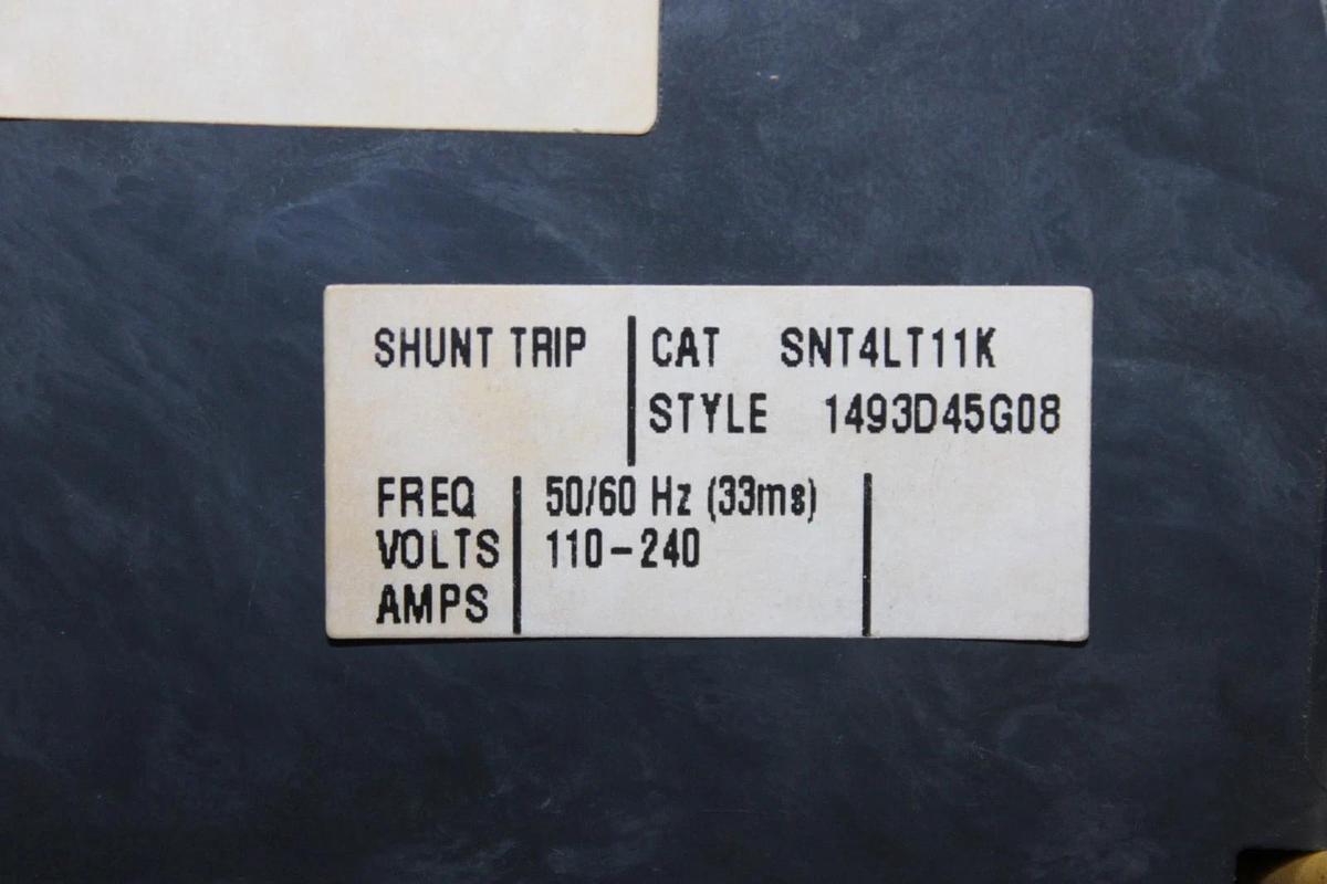 Used CUTLER HAMMER CIRCUIT BREAKER HLD3600F 600 AMP 600 VAC 3-POLE W/ SHUNT TRIP