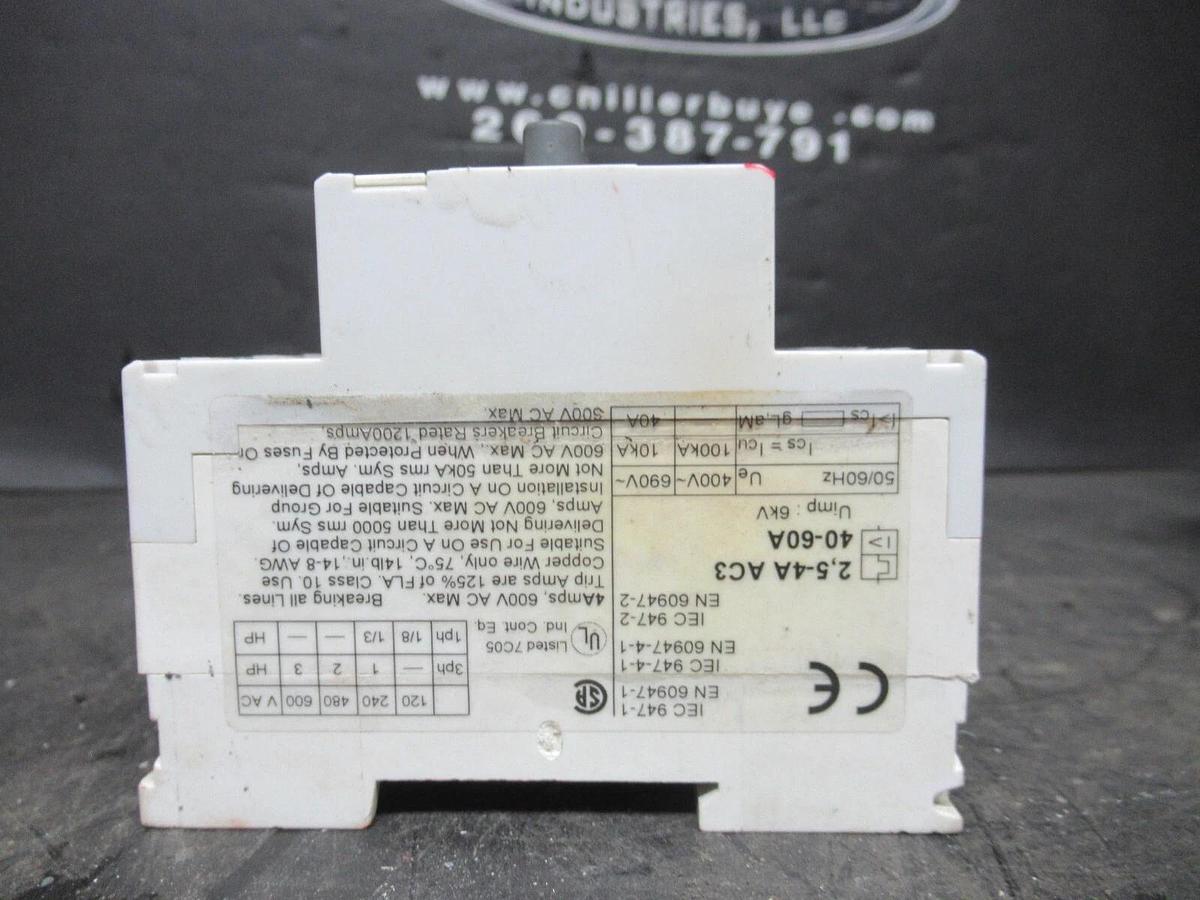 Used ABB MANUAL MOTOR STARTER MS-325 600 VAC 2.5-4 AMPS 3 HP 3-POLE 3-PHASE