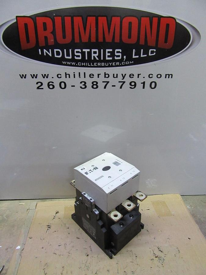 Used EATON CONTACTOR XTCE225L 250 AMP 600 VAC 200 HP 3-POLE 3-PHASE COIL: 24-48 VDC