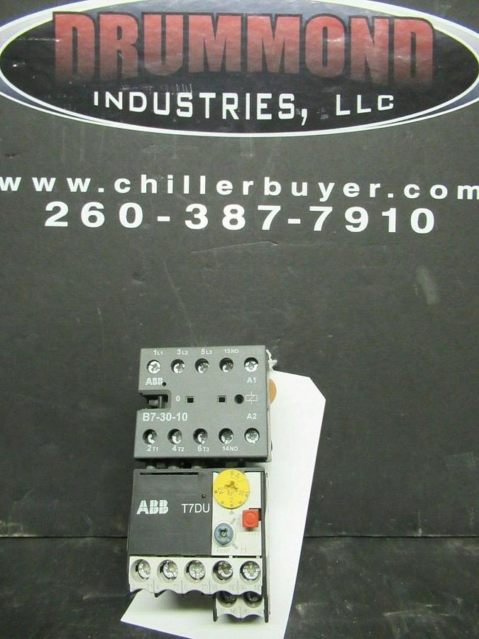 Used 16 AMP ABB STARTER B7-30-10 600 VAC 5 HP COIL: 24 VAC W/ T7DU OVERLOADS 1.6-2.4A