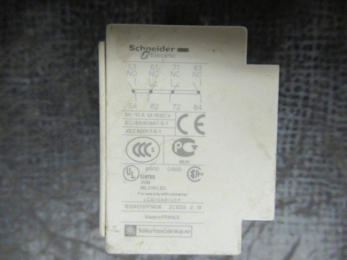 Used TELEMECANIQUE AUXILIARY CONTACTOR 10A **WARRANTY INCLUDED**
