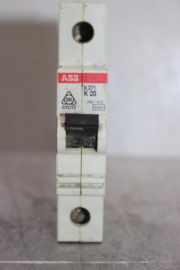Used ABB CIRCUIT BREAKER S-271-k-20 240/415 VAC 20 AMP 1-POLE *WARRANTY*