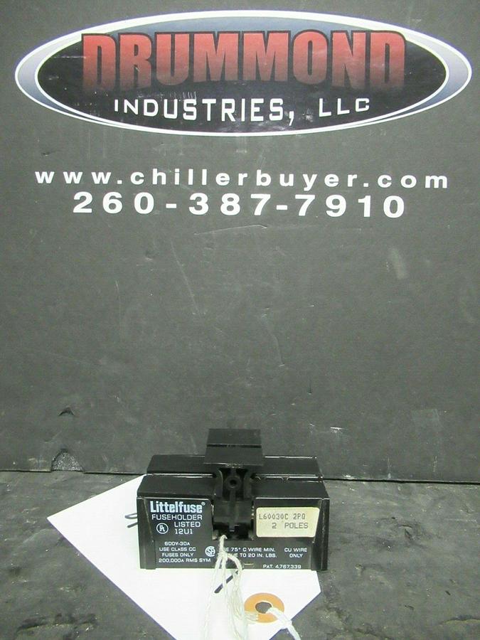 Used LITTELFUSE FUSE HOLDER L60030C-2PQ 600 VOLT 30 AMP CLASS CC FUSES W/ FUSES