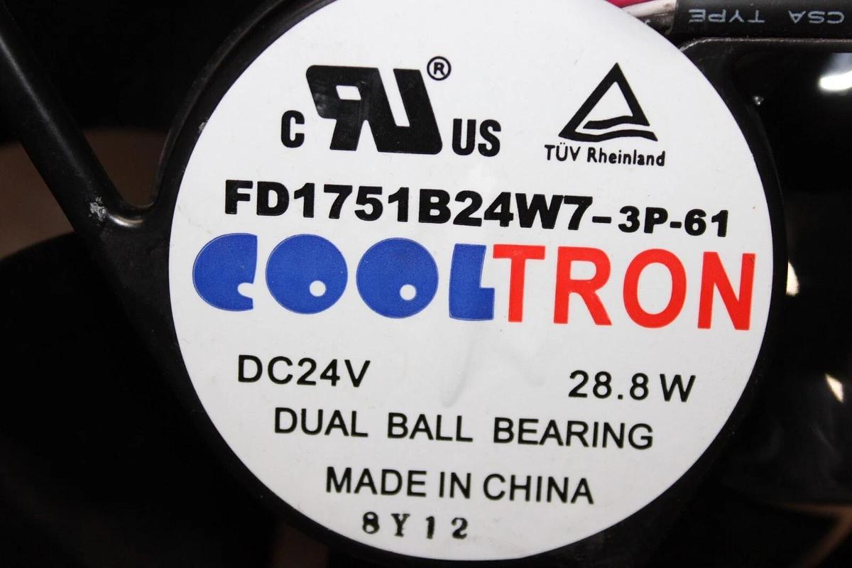 Used COOLTRON DUAL BALL BEARING FAN FD1751B24W7-3P-61 24 VDC 28.8 WATT **WARRANTY**