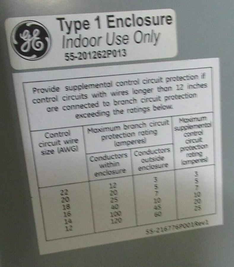 NEW SURPLUS GE 300 LINE CONTROL TYPE 1 ENCL. W/ SIZE 0 CR308BT**RA2AALKA#