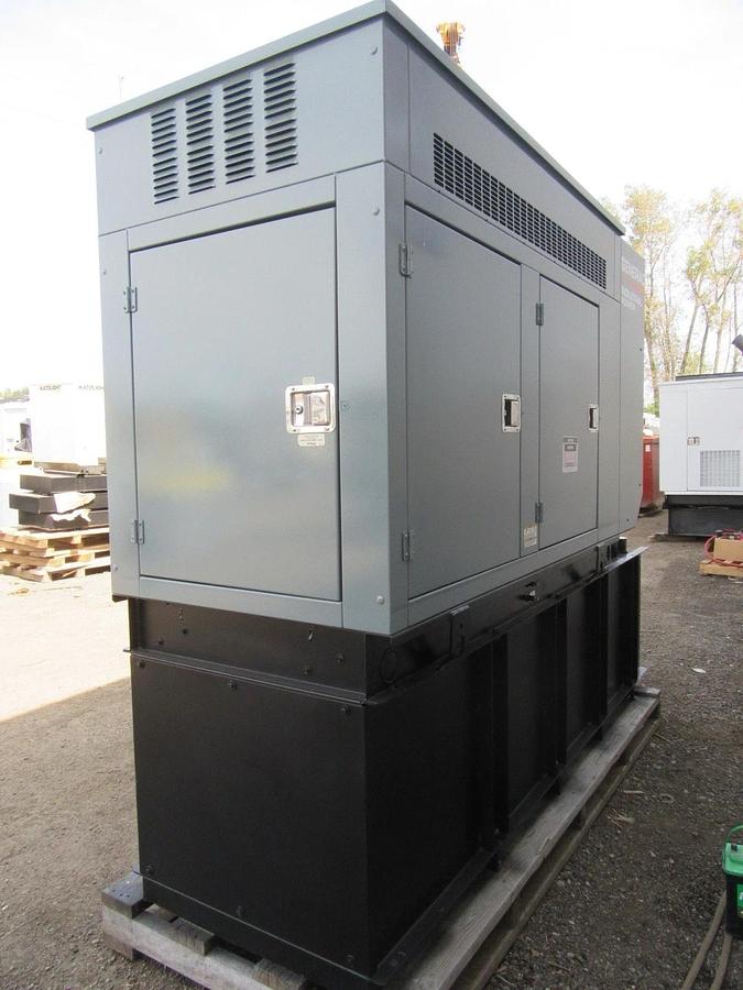 Used 48 KW DIESEL GENERATOR GENERAC 120/240 VOLT 393 HRS SOUND ENCLOSED VIDEO 50 KW