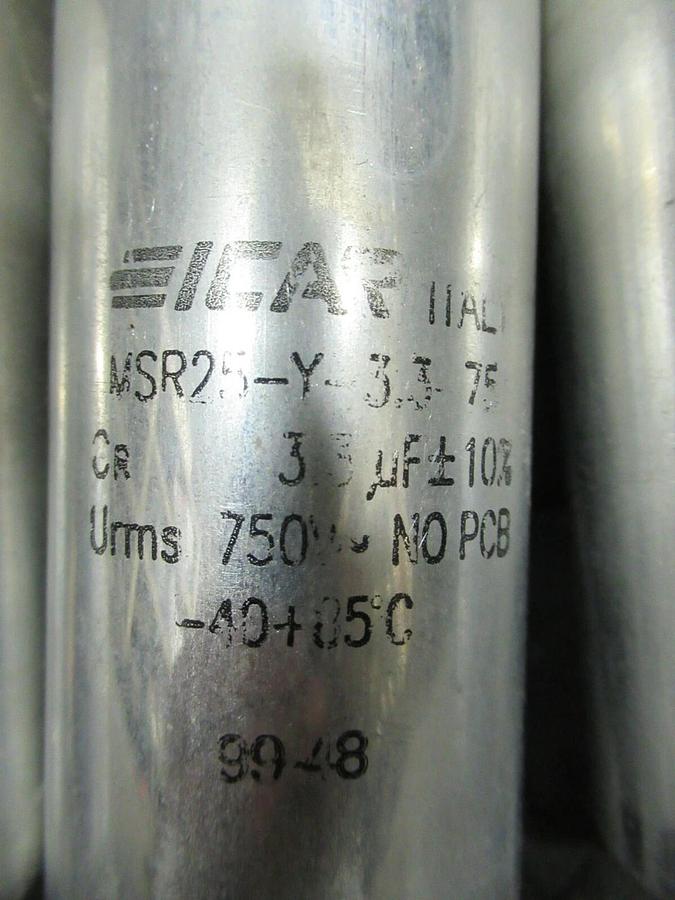 Used (1) ICAR MSR25-Y-3.3-75 CAPACITOR 750 VAC MAX 3.3 uF NO PCBs SINGLE POLE