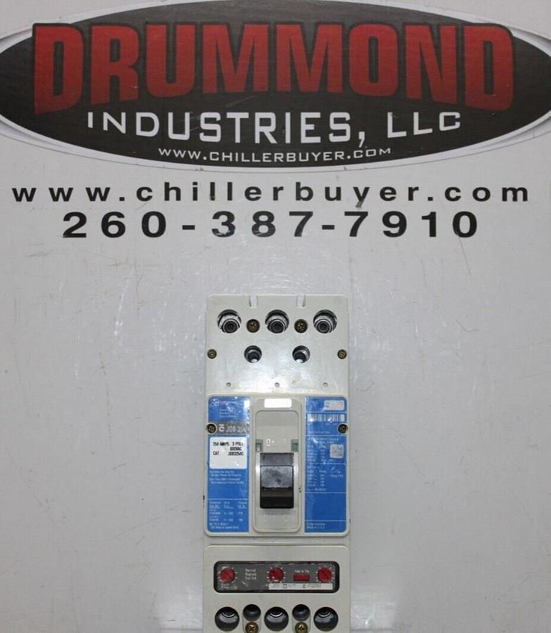 Used CUTLER HAMMER CIRCUIT BREAKER JDB3250C 250 AMP 600 VAC 3-POLE ADJUSTABLE TRIP